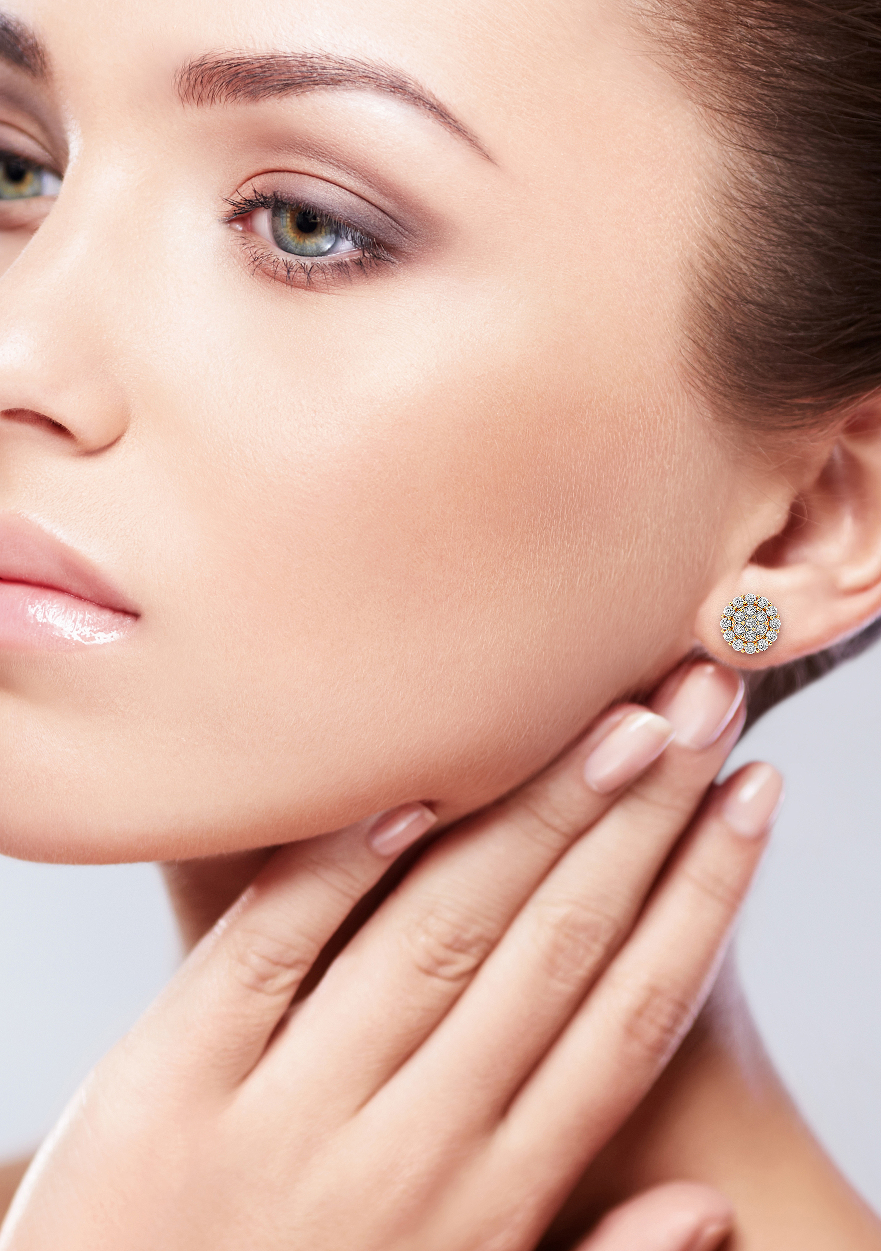 Eternal Radiance Diamond Stud Earrings in 18K White Gold