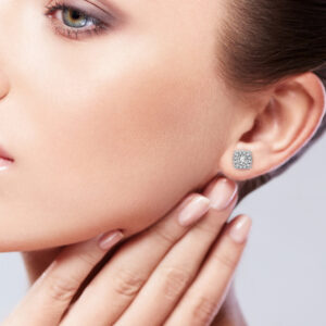 Diamond Halo Stud Earrings