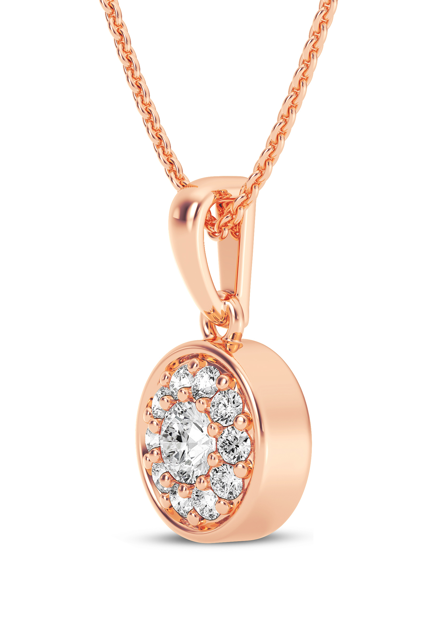 Eternal Bloom Diamond Pendant in 18K Rose Gold - Image 4