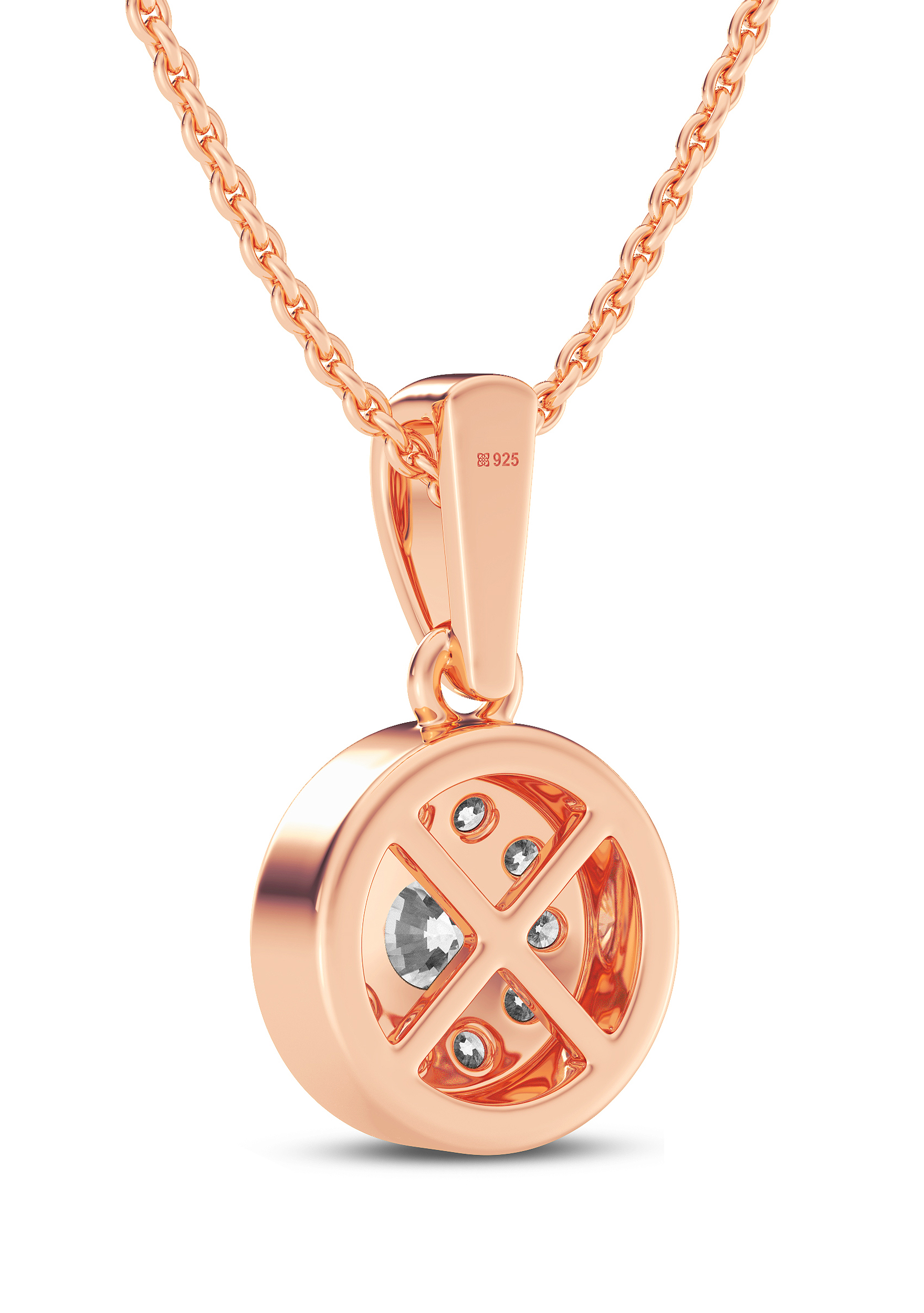 Eternal Bloom Diamond Pendant in 18K Rose Gold - Image 3